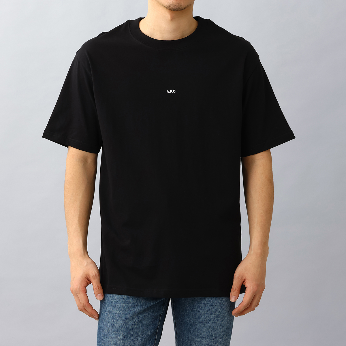 アーペーセー A.P.C. メンズTシャツ Tシャツ コットン ロゴ クルーネック ブラック H26...