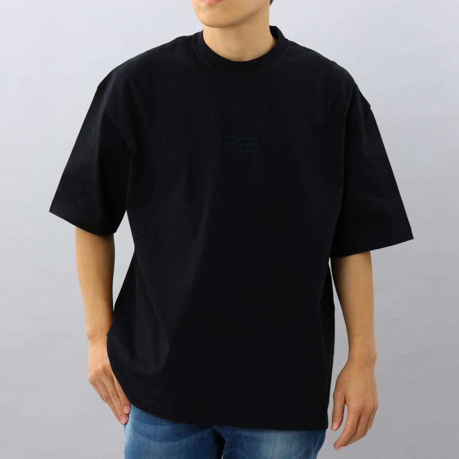 バレンシアガ BALENCIAGA Tシャツ 612966 TMVG7 8190 黒 ブラック ティーシャツ アパレル シンプル ロゴ おしゃれ メンズ｜1ststreet｜02
