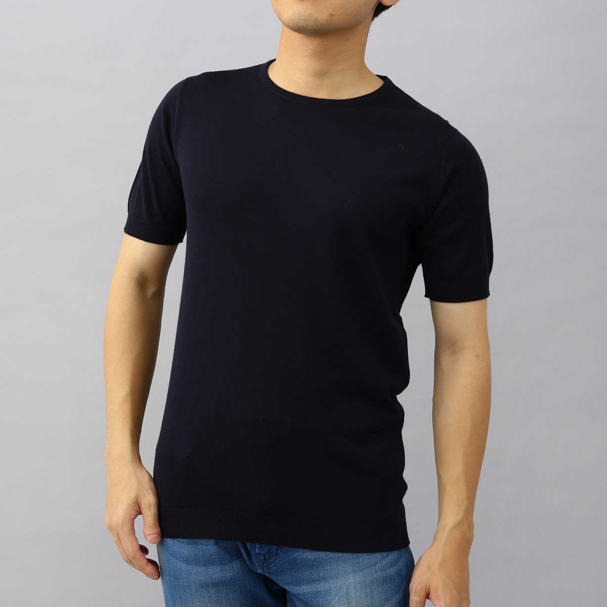 ジョンスメドレー JOHN SMEDLEY クルーネック 半袖ニット Tシャツ ニット BELDEN ベルデン シーアイランドコットン 海島綿  30ゲージ STANDARD FIT メンズ