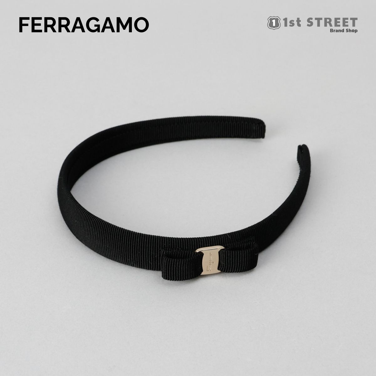 Salvatore Ferragamo ブラック ヘアバンド 保証書付き FERRAGAMO フェラガモ (Salvatore Ferragamo) ヘアバンド