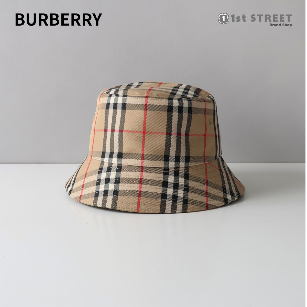 バーバリー BURBERRY 帽子 ベージュ チェック バケットハット 