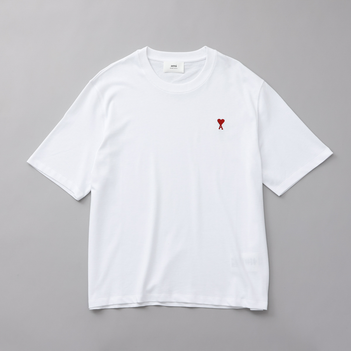 アミ パリス AMI PARIS Tシャツ XS-Lサイズ BFUTS005.726 001 アミ ロゴ クルーネック シャツ コットン オーガニック BLACK GREY WHITE｜1ststreet｜04