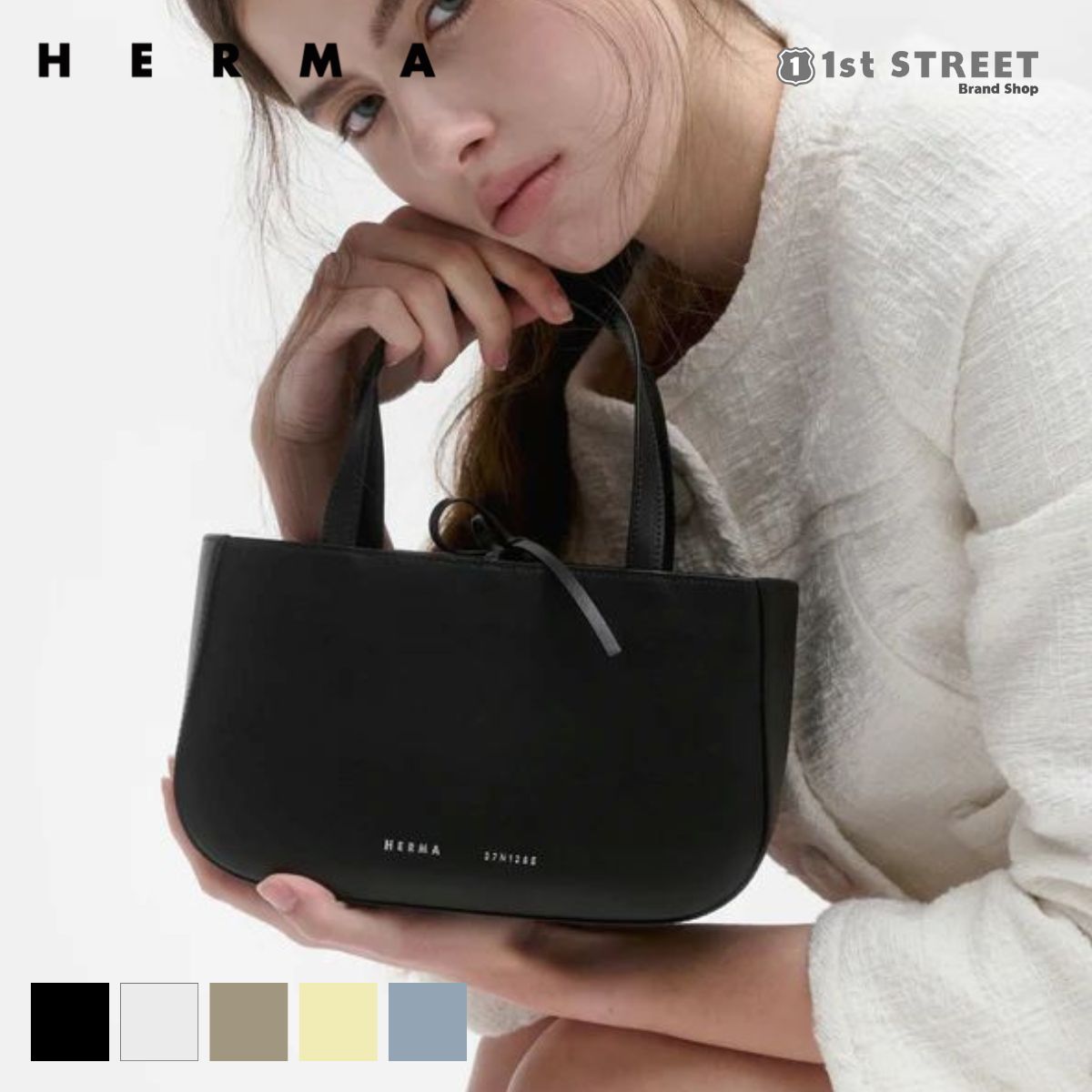 韓国ブランド【DOUBLE COMMA】 CLOUD BAG 黒 HERMA（ヘルマ） トートバッグ レディース バッグ ハンドバッグ 韓国