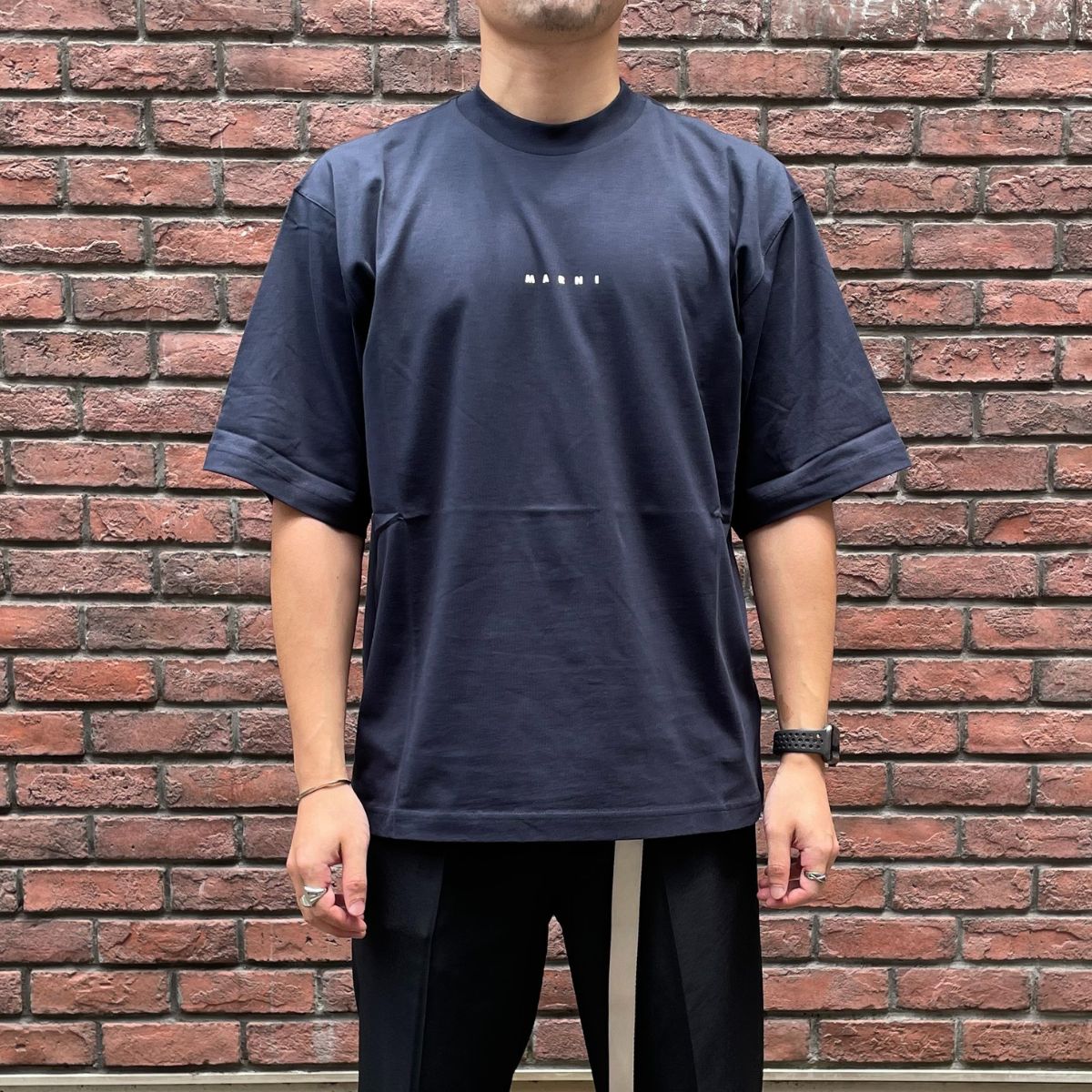 マルニ MARNI Tシャツ ネイビー メンズ HUMU0223P1 USCS87