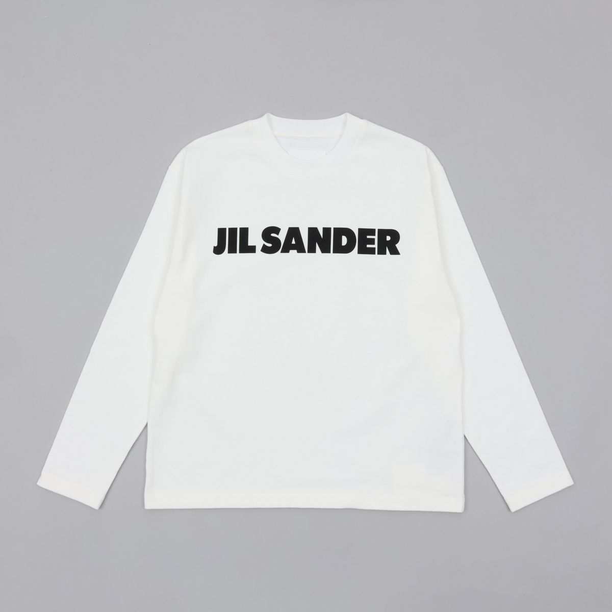 ジルサンダー JIL SANDER レディースTシャツ ホワイト J02GC0107 J45047 102 クルーネック オーバーサイズ 長袖 ロゴ