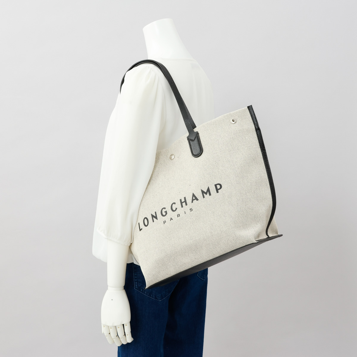 軽くて上品【LONGCHAMP】エッセンシャル L トートバッグ エッセンシャル L トートバッグ エクリュ - ファブリック
