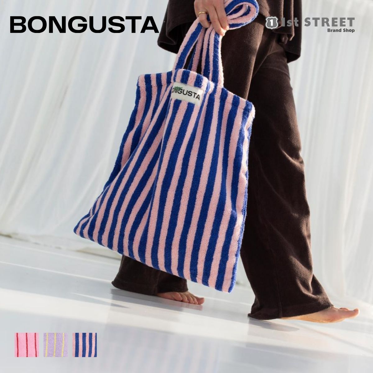BONGUSTA ボングスタ トートバッグ バッグ ストライプ ボーダー