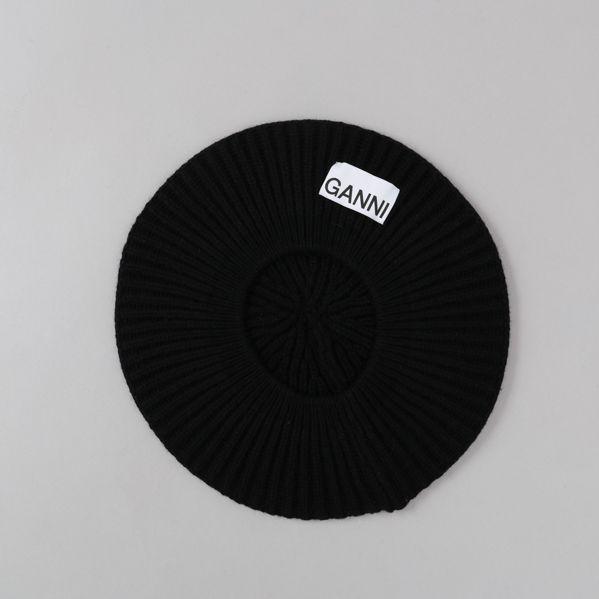 GANNI ガニー 帽子 ベレー帽 キャップ ウール混 黒 4430 5789
