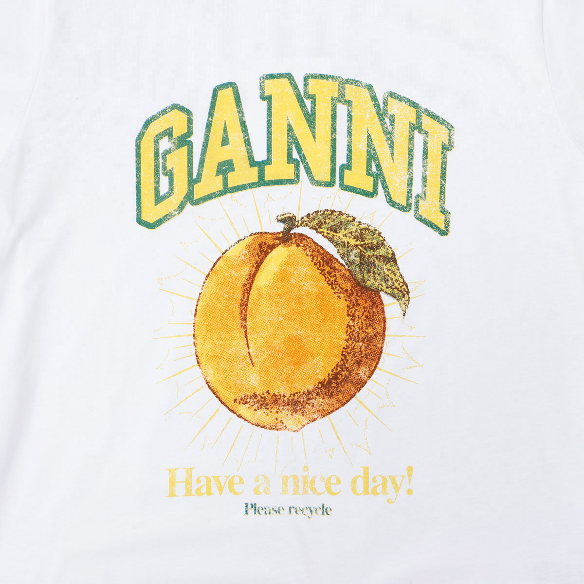GANNI ガニー Tシャツ クルーネック 半袖 コットン ホワイト