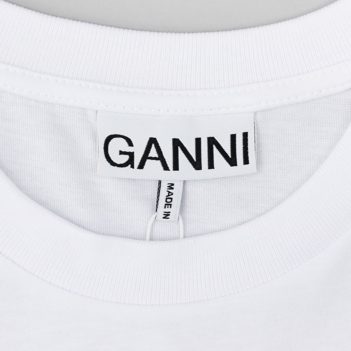 GANNI ガニー Tシャツ クルーネック 半袖 コットン ホワイト