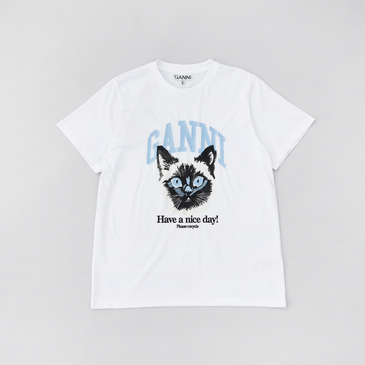 ガニー GANNI Tシャツ 猫 ホワイト