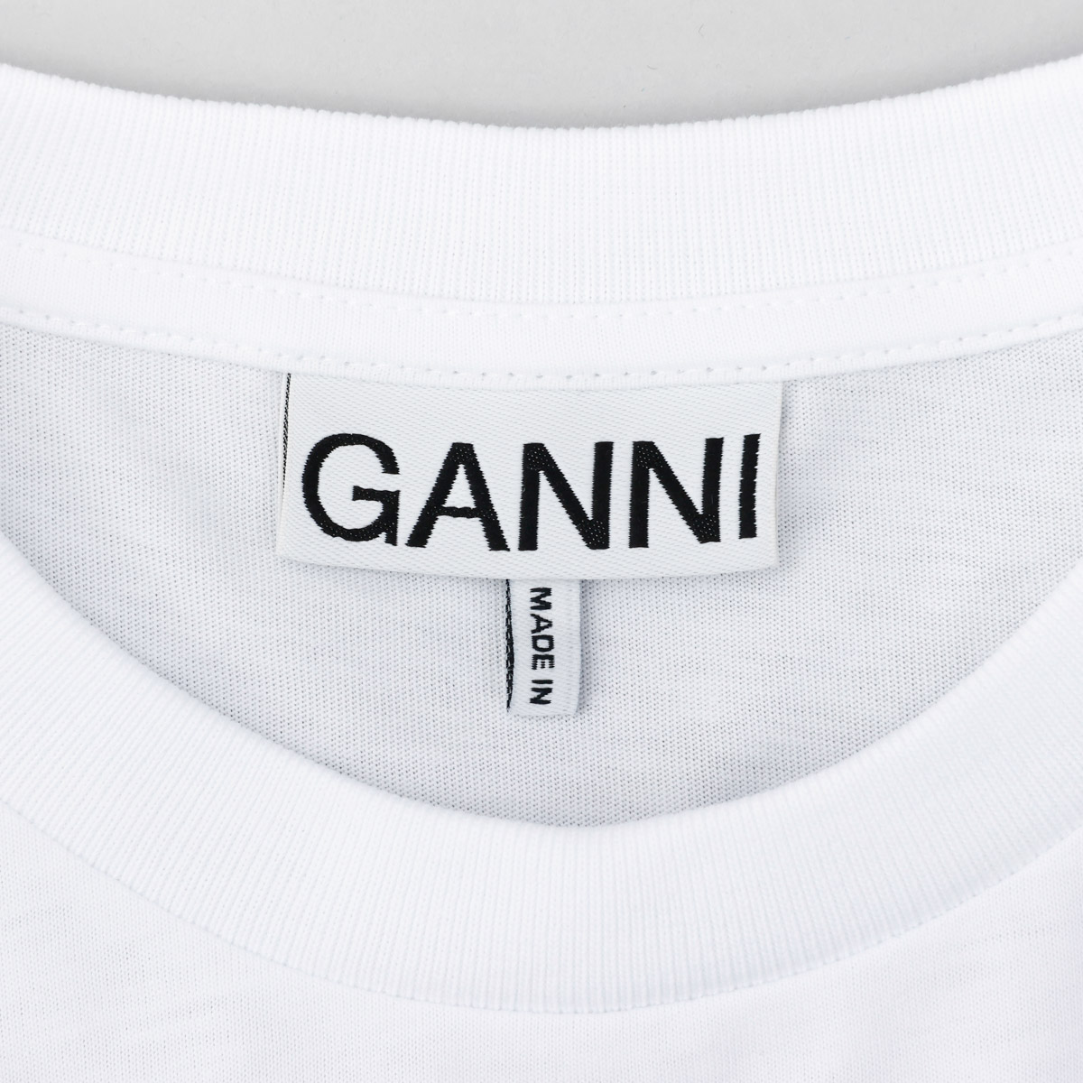 GANNI ガニー Tシャツ クルーネック 半袖 コットン ホワイト