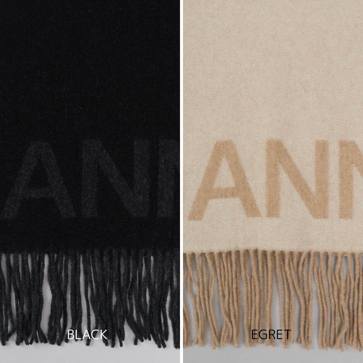 GANNI（ガニー） 並行輸入 マフラー ストール スカーフ ロゴ ウール