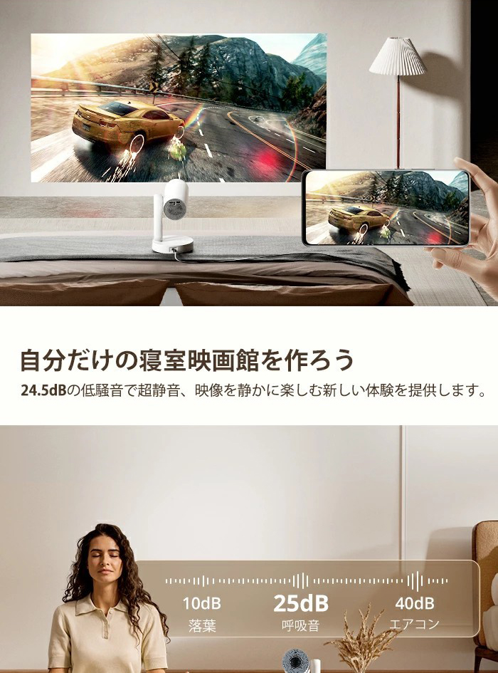 ETOE Starfish Pro ベッドサイドプロジェクター AndroidTV搭載