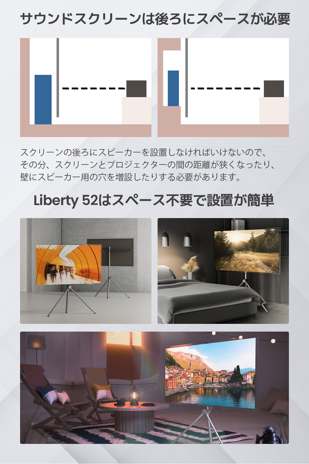 Bloomsbury Lab Liberty 52 スピーカー一体型 自立式 プロジェクター用