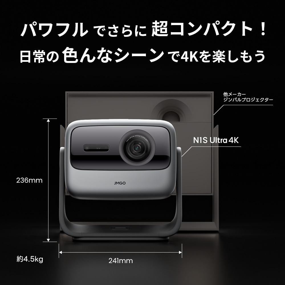 JMGO N1S Ultra 4K コンパクトさ