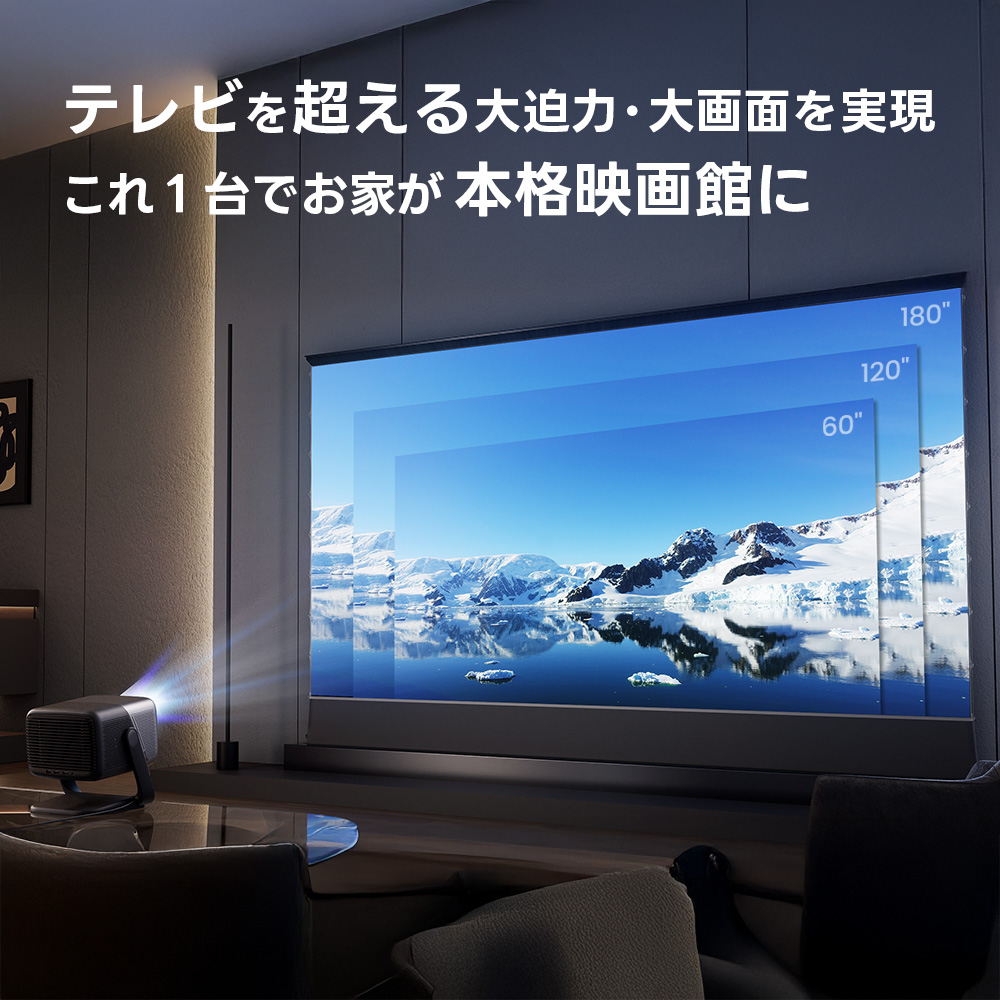 JMGO N1S Ultimate 4K テレビを超えるサイズ