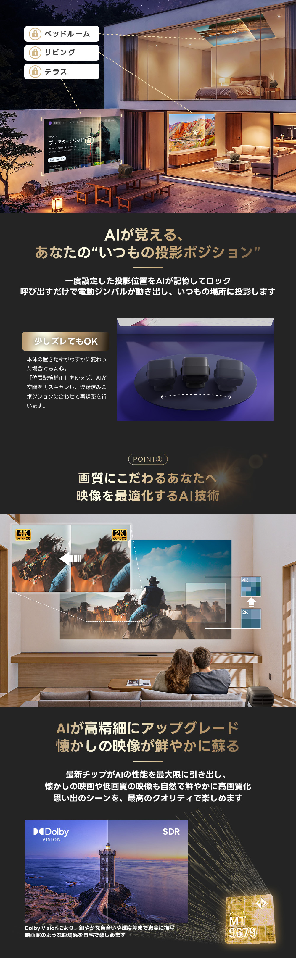 N3 Ultimate AI搭載で投影ポジションを再現、AIによる高画質化