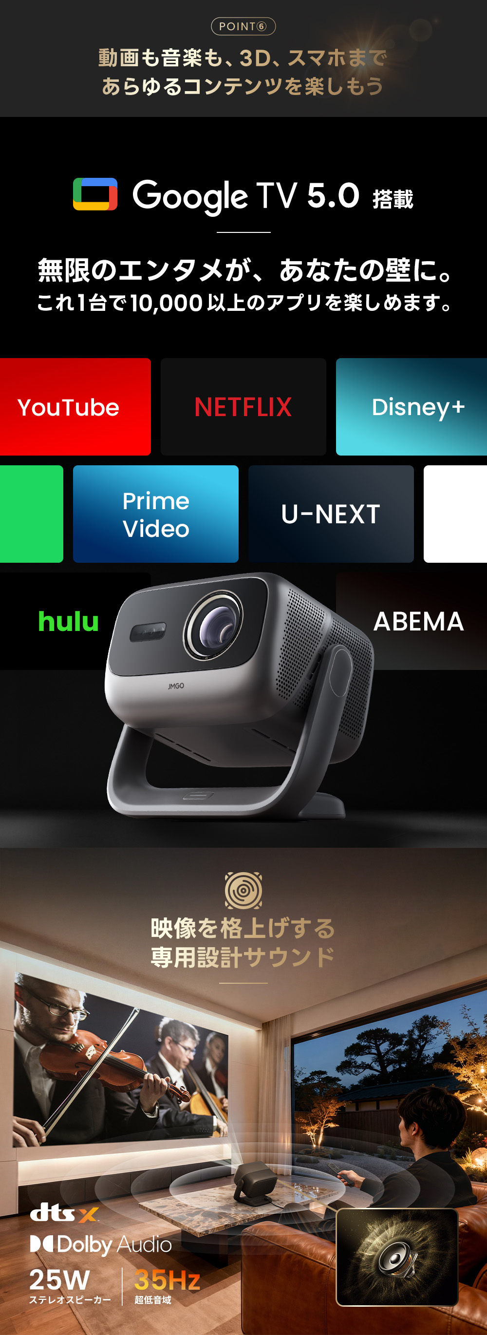 N3 Ultimate GoogleTV5.0、高音質サウンド