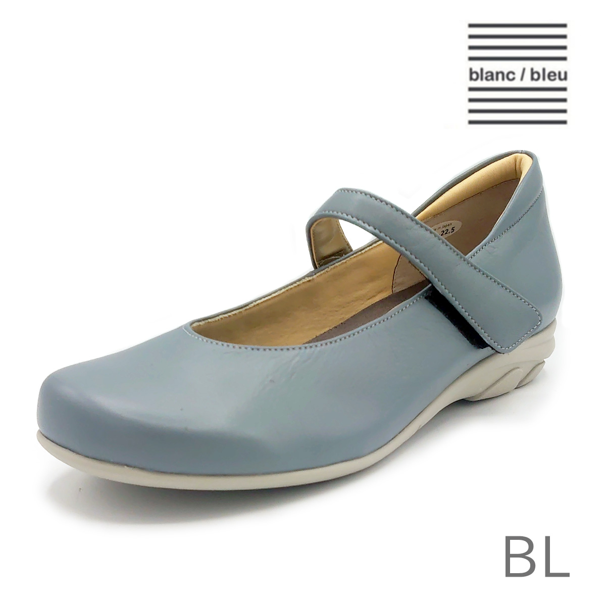 Blanc/Bleu ブランブルー レディース ストラップパンプス BPE1720　ローヒール　靴 ...