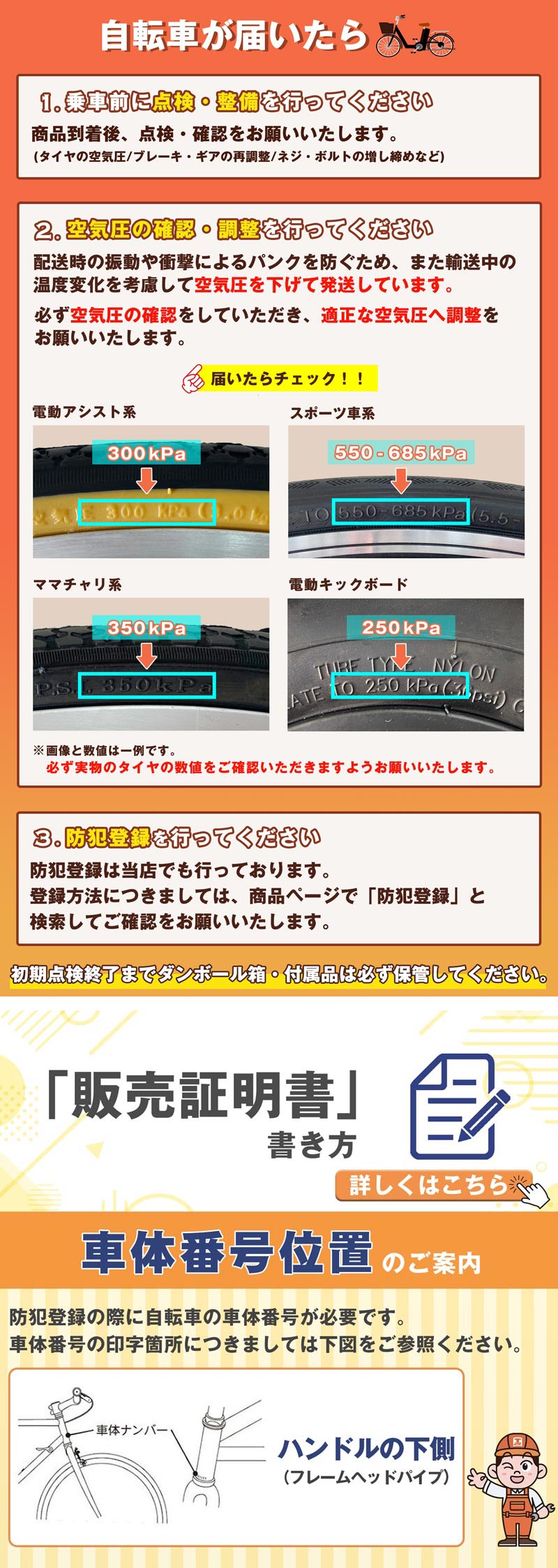 注意事項+販売証明書の書き方