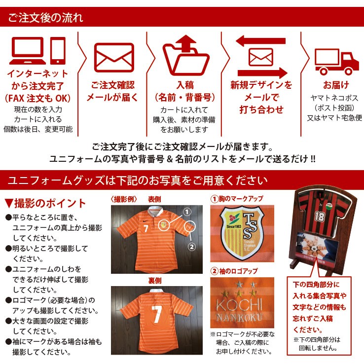 ユニフォームキーホルダーご注文の流れ