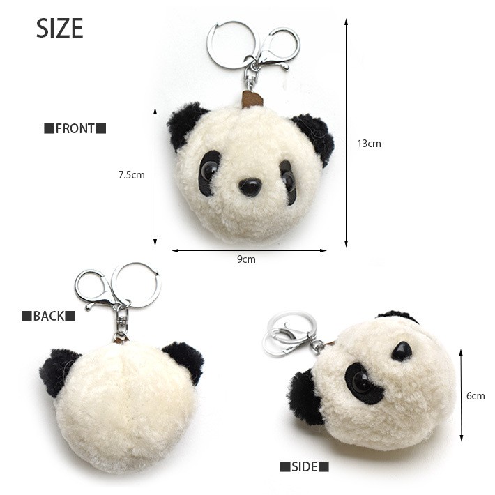 ムートン バッグチャーム キーホルダー パンダ型 panda ぬいぐるみ
