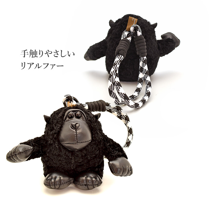 ムートン バッグチャーム キーホルダー ゴリラ型 gorilla ぬいぐるみ