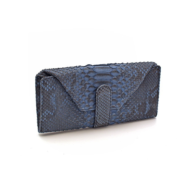 パイソン かぶせ 長財布 マット ギャルソン財布 本革 レザー 母