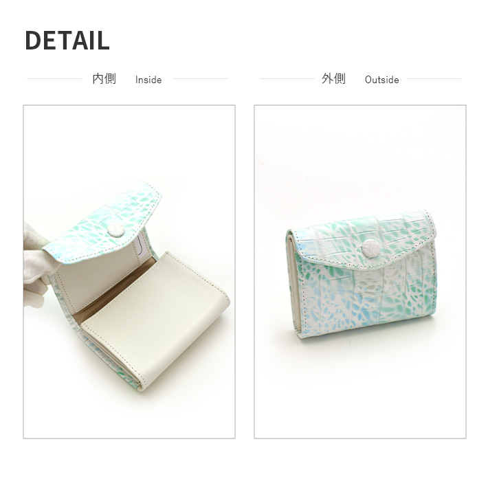 クロコダイル 折り財布 折財布 本革 ミニ財布 コンパクト財布 財布