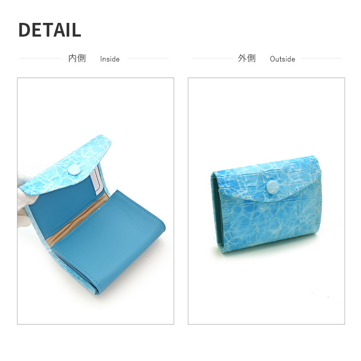 クロコダイル 折り財布 折財布 本革 ミニ財布 コンパクト財布 財布