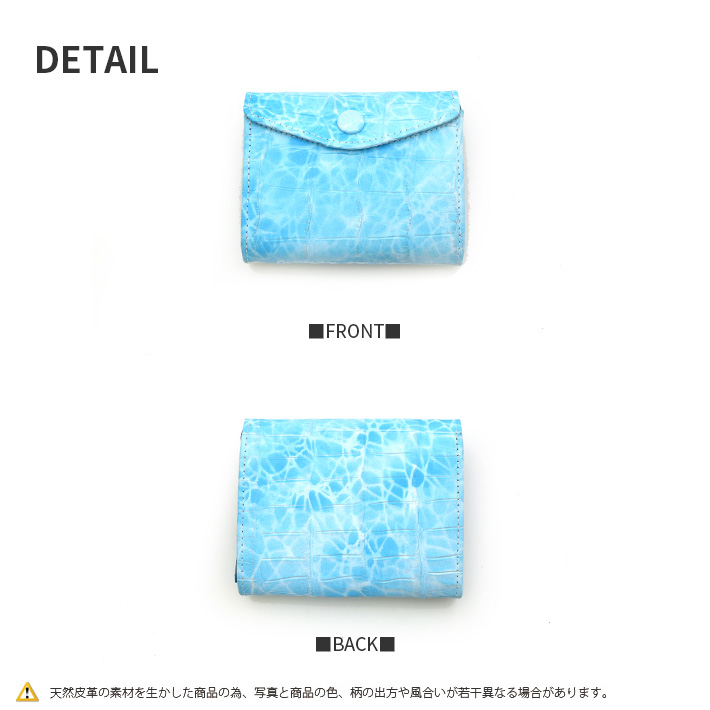 クロコダイル 折り財布 折財布 本革 ミニ財布 コンパクト財布 財布