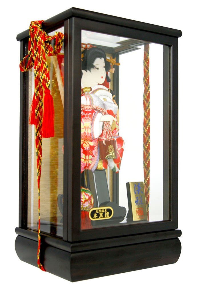 フジキ 【100周年記念祭】羽子板 初正月 ケース飾り 汐汲 振袖 縮緬 本