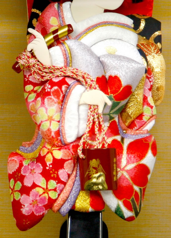 フジキ 【100周年記念祭】羽子板 初正月 ケース飾り 汐汲 振袖 縮緬 本