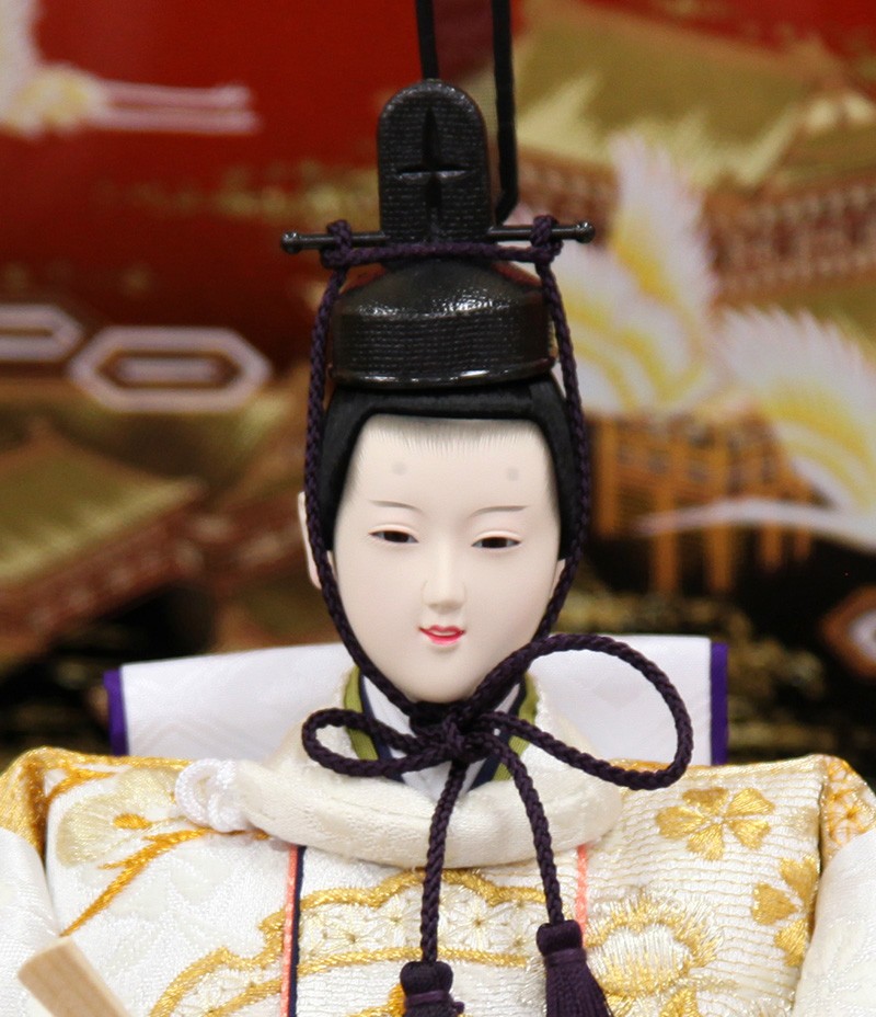 久月 雛人形 飾り方 三段 飯塚孝作 刺繍 木胴木手使用 駿河塗 h023-k