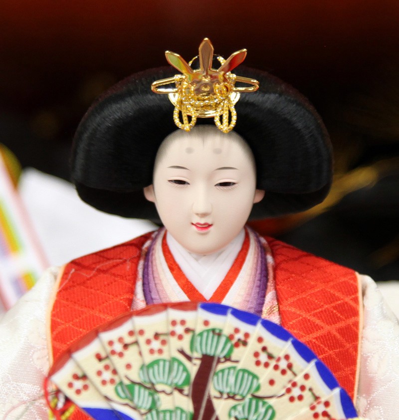 久月 雛人形 飾り方 三段 飯塚孝作 刺繍 木胴木手使用 駿河塗 h023-k