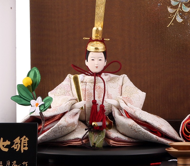雛人形 コンパクト 収納飾り 雛匠 月志作 しあわせ雛 麗 螺鈿