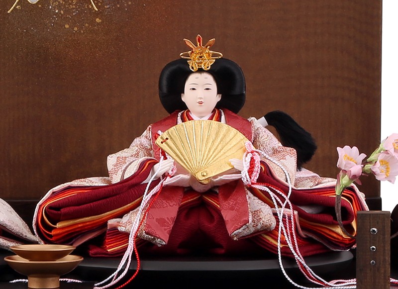 雛人形 コンパクト 収納飾り 雛匠 月志作 しあわせ雛 麗 螺鈿