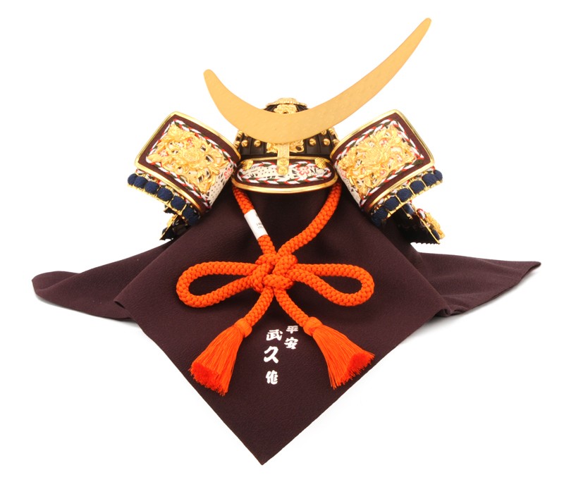 五月人形 兜飾り 平安武久作 伊達政宗 朱赤色兜 8号 h255-mi-1mai-dsa