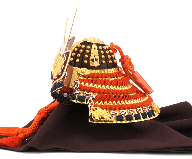 五月人形 兜飾り 平安武久作 伊達政宗 朱赤色兜 8号 h255-mi-1mai-dsa