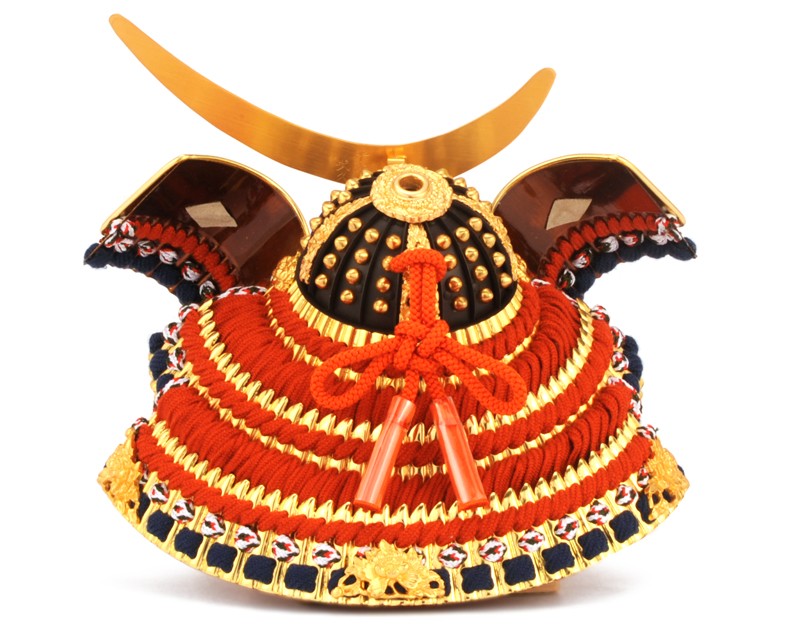 五月人形 兜飾り 平安武久作 伊達政宗 朱赤色兜 8号 h255-mi-1mai-dsa