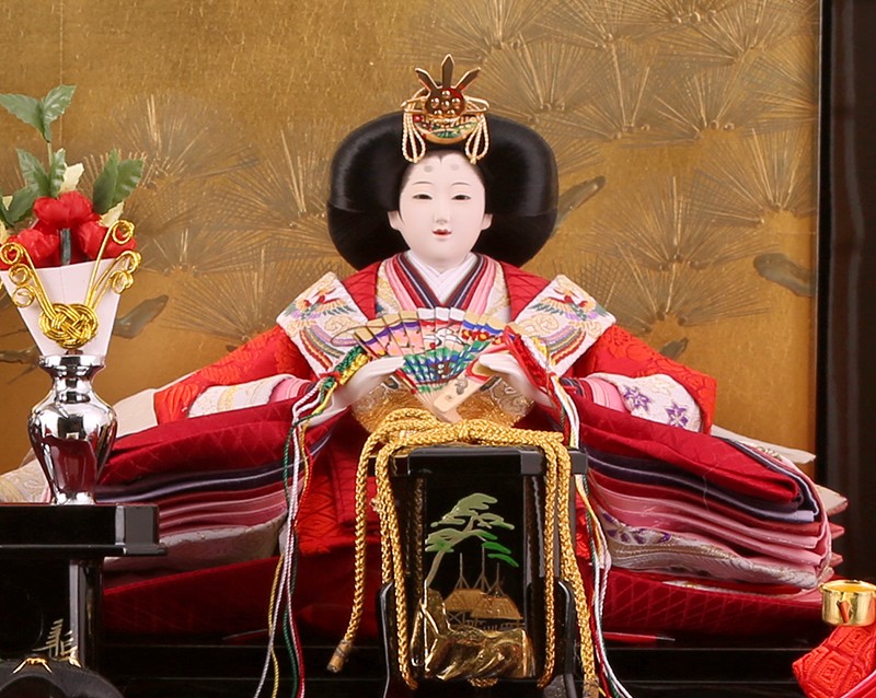 アンジー【伝統的工芸品】雛人形 お雛様　道具　3点セット 平安豊久 雛人形 三段 名匠・逸品飾り 平安豊久作 宮秀利休平安