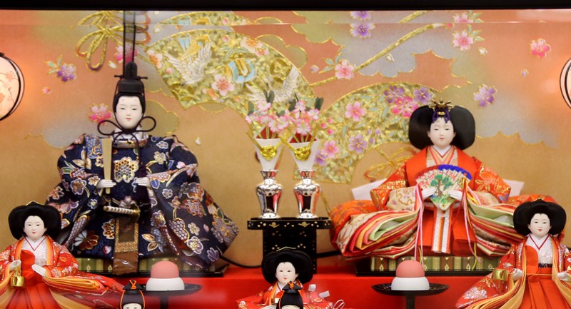 久月 雛人形 ひな人形 雛 ケース飾り 十人飾り よろこび雛 三五親王 柳