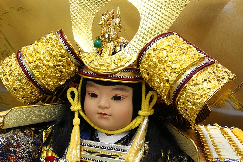 久月 【100周年記念祭】五月人形 子供大将飾り 平飾り 武者人形 高