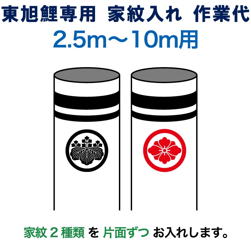 こいのぼり 東旭 鯉のぼり 10m?2.5m用 家紋2種(片面ずつ) 東旭専用