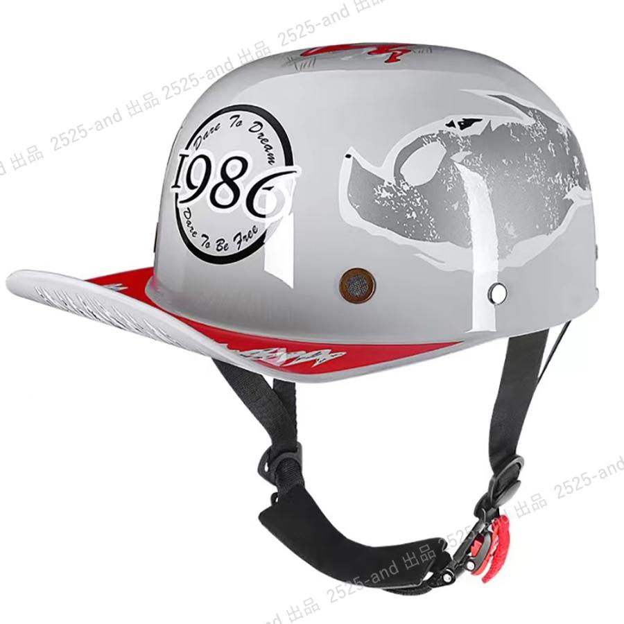 ハーフヘルメット バイクヘルメットレトロハーレー 原付 男女兼用 Bike Helmet ベースボールキャップモデリング 半 ABS製 超軽量 通気  ヘルメット
