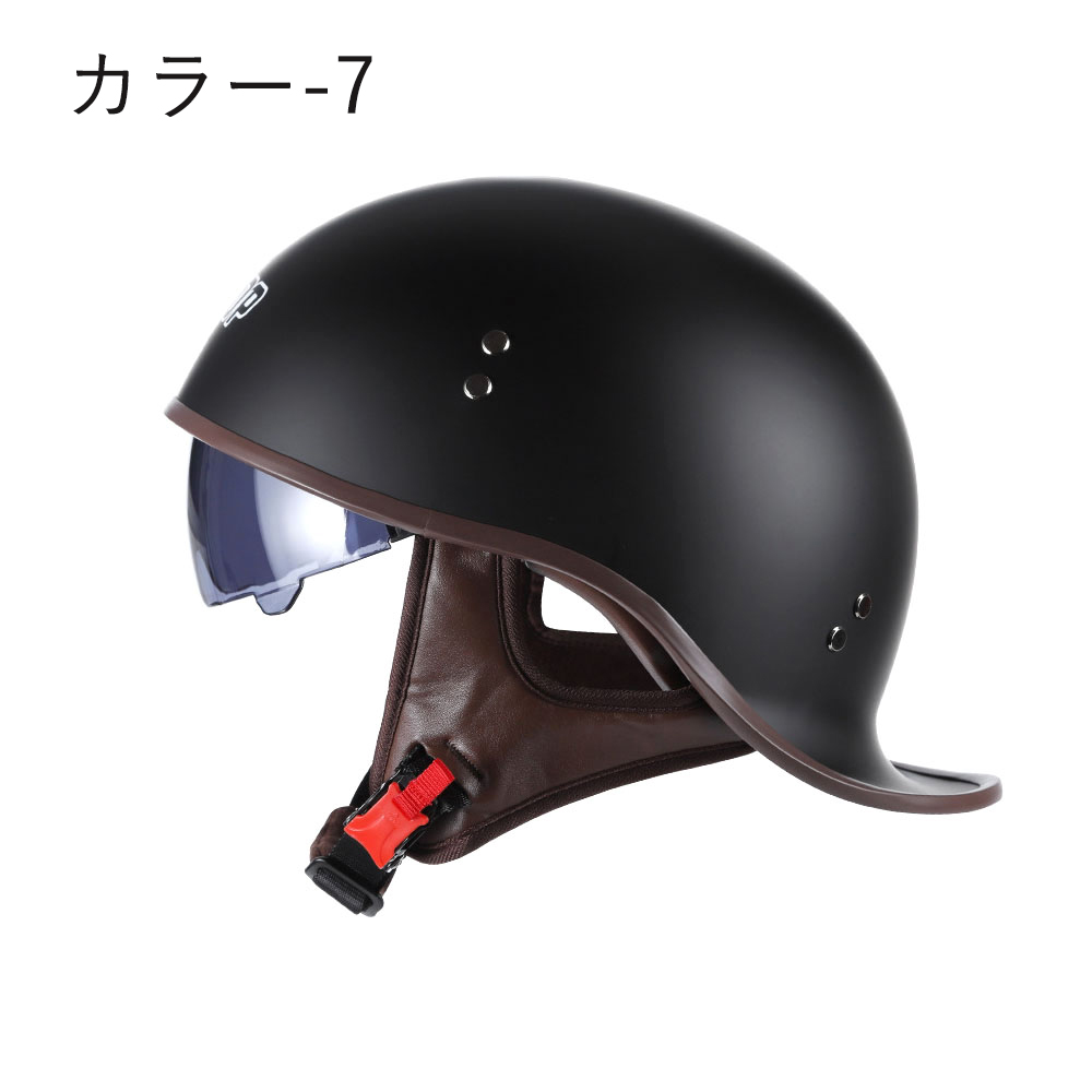 【得価最安値】ハーレー バイク 半キャップ ヘルメット ビンテージ 内蔵サングラス カーボン ジェットヘルメット M L XL XXL サイズ、色選択可　CR-01 Lサイズ