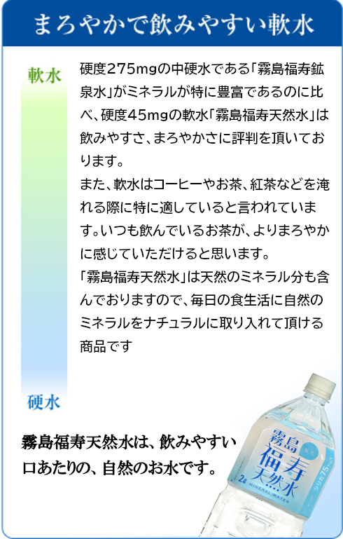 福地産業 水 霧島福寿天然水 20L箱×2個 100円引 シリカ73mg/L シリカ水
