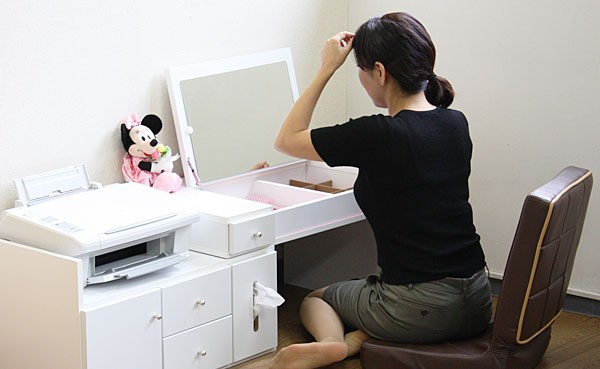 伸縮ドレッサー 伸張式 ドレッサー 白 ホワイト 完成品 一面鏡 コスメ