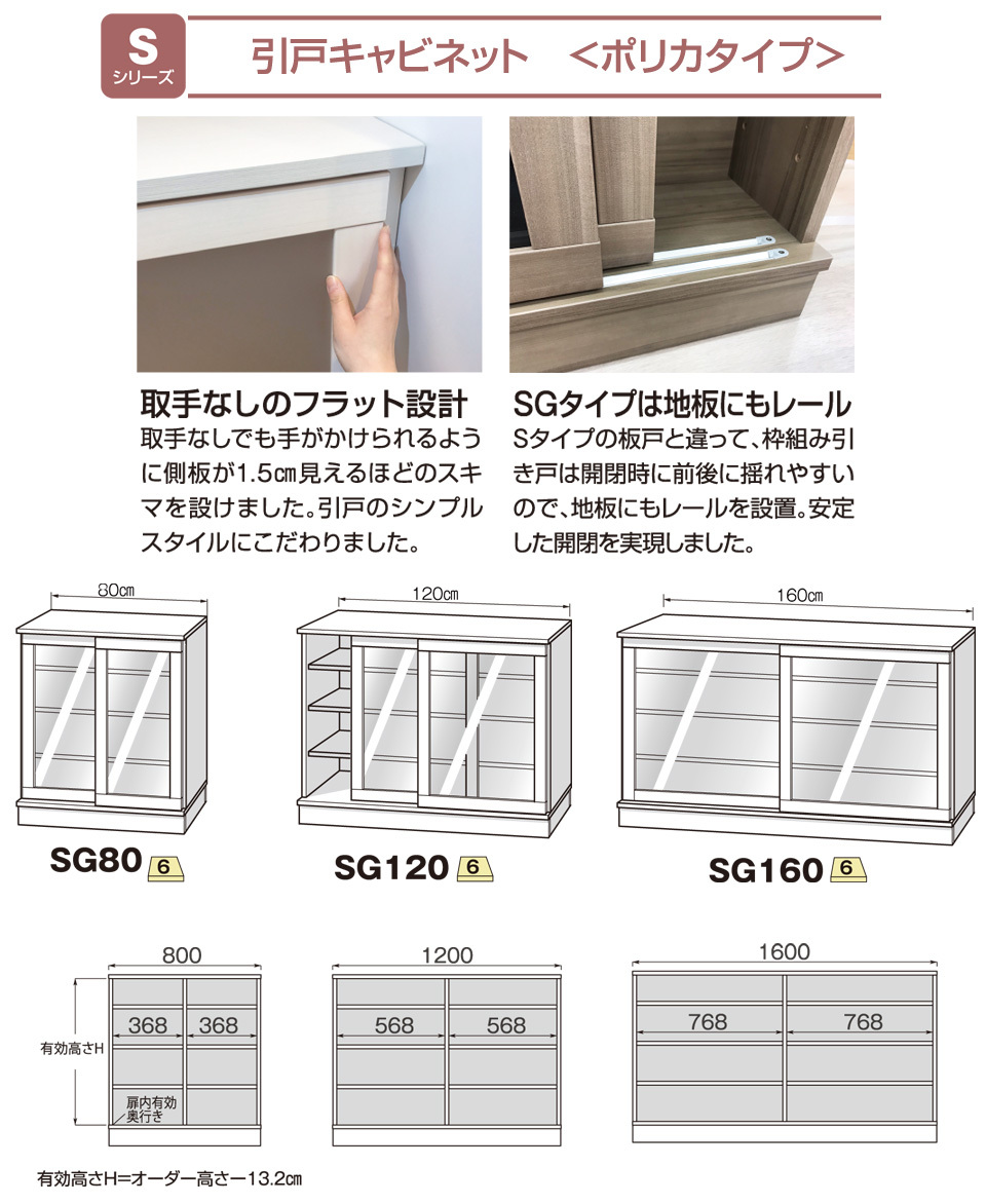 カウンター下すきまくん 引戸キャビネットS80 幅80 奥行25 高さ77